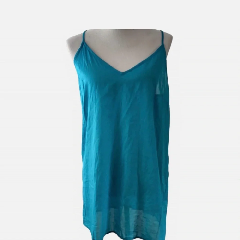 Cleobella Turquoise and Magenta Hand-Printed Dress with Belt - Picture 5 of 6